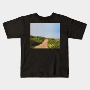 Morning Walk Through Flower Field in San Diego Kids T-Shirt